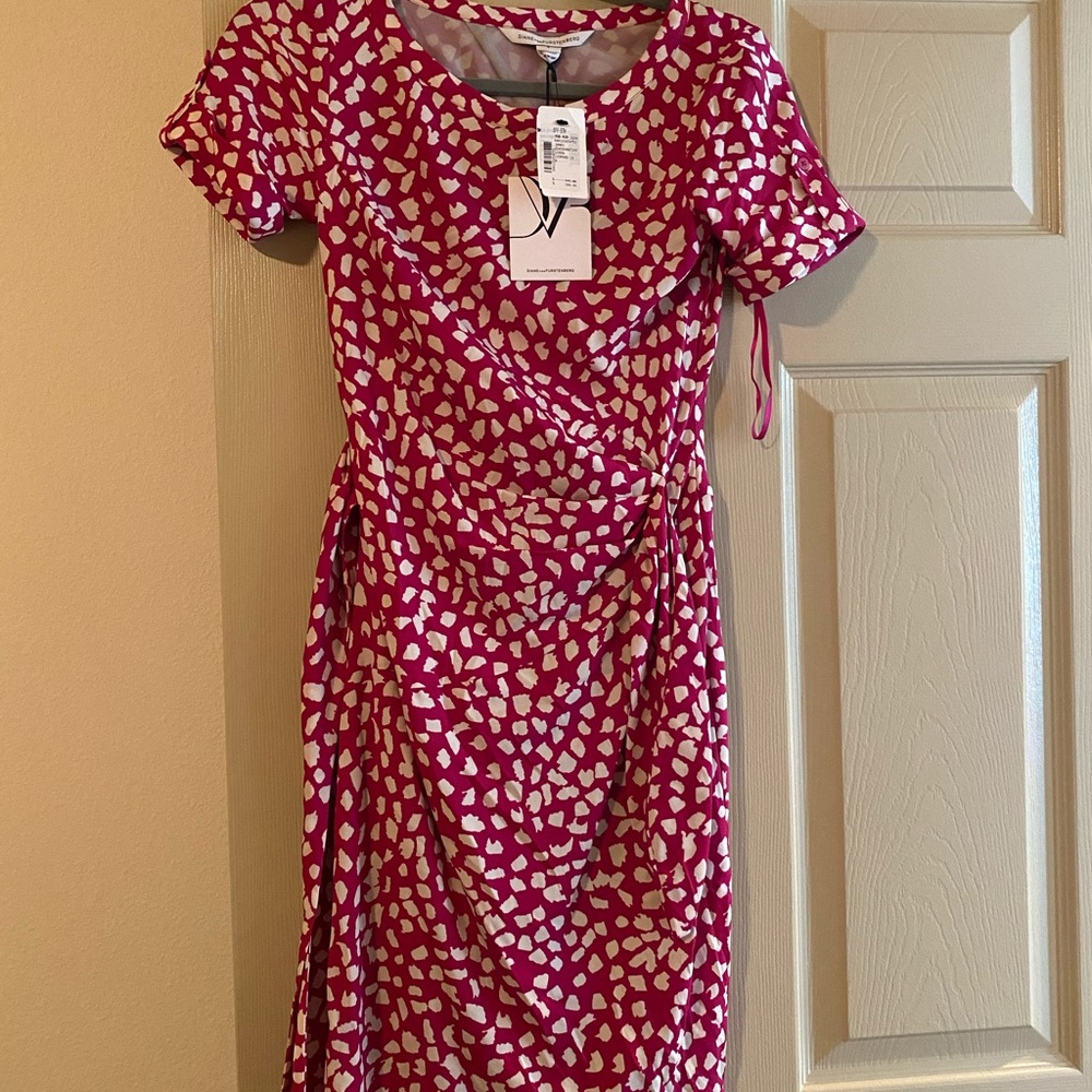 Pink printed work dress